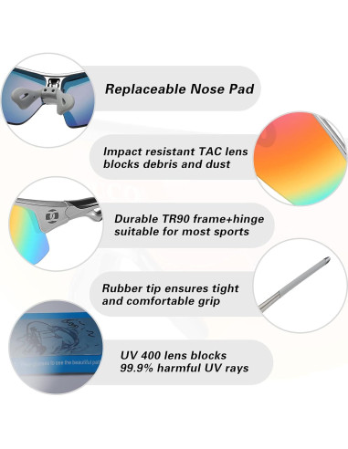Gafas de sol deportivas DUCO con 5 lentes intercambiables