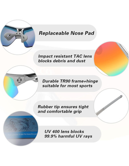 Gafas de sol deportivas DUCO con 5 lentes intercambiables Gafas de sol deportivas DUCO con 5 lentes intercambiables