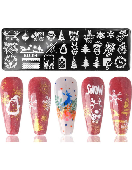 Kit de Estampado de Uñas SILPECWEE 8 Piezas Acero Inoxidable Kit de Estampado de Uñas SILPECWEE 8 Piezas Acero Inoxidable