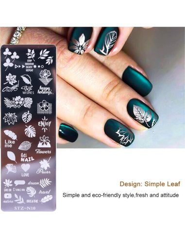 Kit de Estampado de Uñas SILPECWEE 8 Piezas Acero Inoxidable