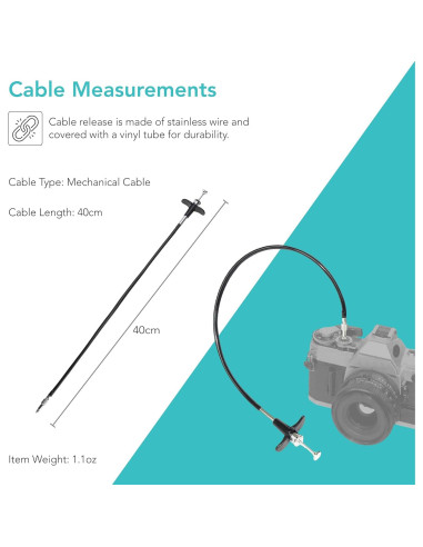 Cable de liberación mecánica Foto&Tech 40cm para Nikon y Fujifilm