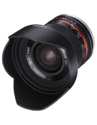 Lente Samyang 12mm F2.0 NCS CS Micro Cuatro Tercios - Negro