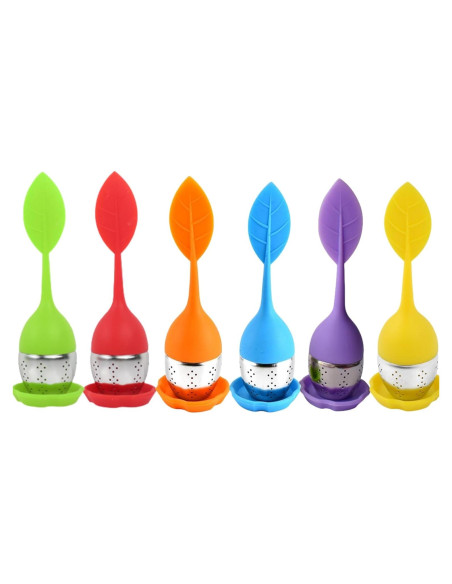 Paquete de 6 Infusores de Té Dwwffer de Silicona y Acero Inoxidable Paquete de 6 Infusores de Té Dwwffer de Silicona y Acero Inoxidable