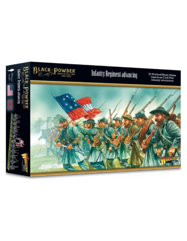 Figuras de Infantería Avanzando Warlord Games Guerra Civil Americana 24 Piezas