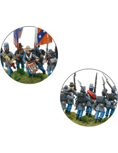 Figuras de Infantería Avanzando Warlord Games Guerra Civil Americana 24 Piezas Figuras de Infantería Avanzando Warlord Games Guerra Civil Americana 24 Piezas