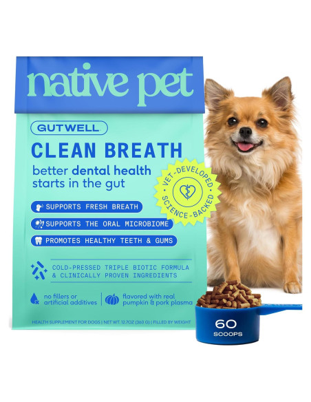 GutWell Clean Breath - Ambientador Dental para Perros 60 Cucharadas GutWell Clean Breath - Ambientador Dental para Perros 60 Cucharadas