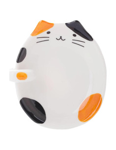 Soporte para cuchara de cerámica Wuhhaoafu diseño gato 11.4x10.7cm