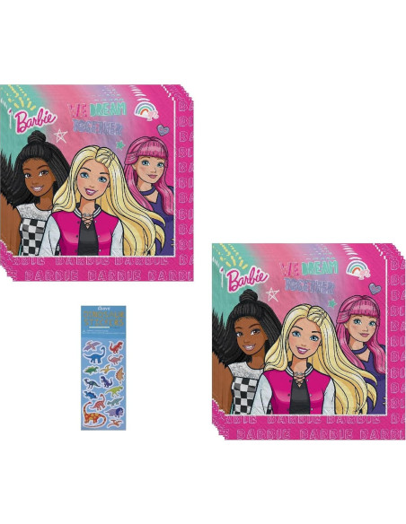 Suministros Fiesta Cumpleaños Barbie - 32 Servilletas Papel 2 Capas Suministros Fiesta Cumpleaños Barbie - 32 Servilletas Papel 2 Capas