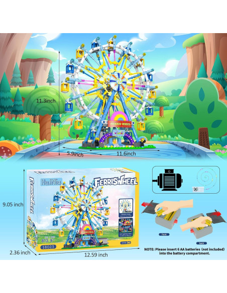Juego de Construcción Rueda de la Fortuna HUINIU 813 PCS Juego de Construcción Rueda de la Fortuna HUINIU 813 PCS