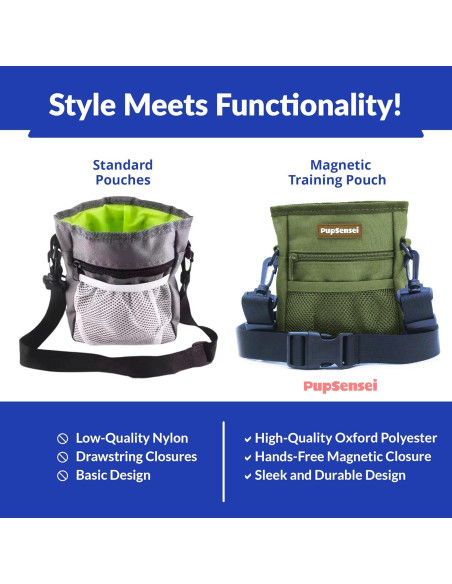 Bolsa de golosinas para perros PupSensei, 0.71L, Verde militar Bolsa de golosinas para perros PupSensei, 0.71L, Verde militar