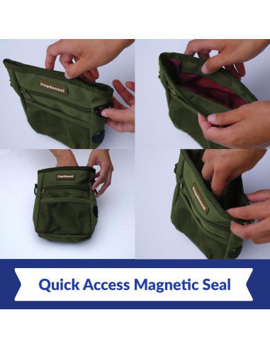 Bolsa de golosinas para perros PupSensei, 0.71L, Verde militar