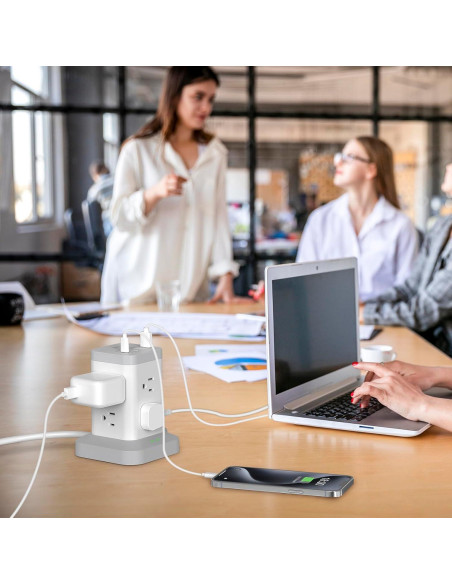 Torre de Protector de Sobretensión BEVA 8 Puertos AC y 4 USB-C Torre de Protector de Sobretensión BEVA 8 Puertos AC y 4 USB-C