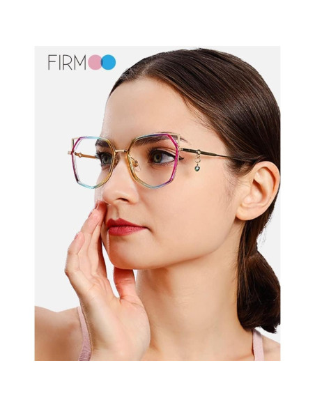 Gafas de luz azul Firmoo estilo gato con colgante UV400 Gafas de luz azul Firmoo estilo gato con colgante UV400