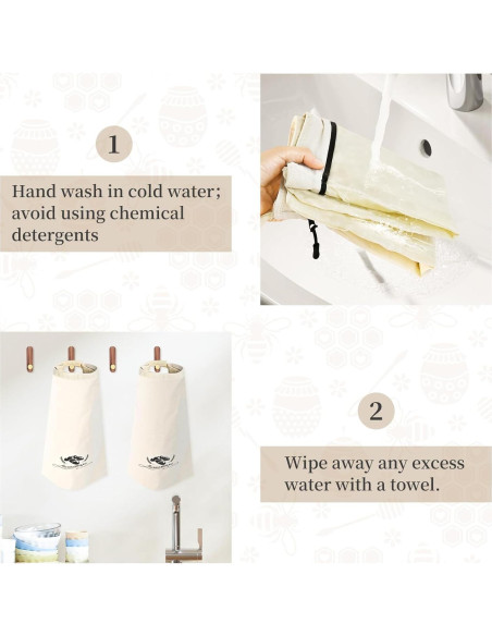 Bolsas de Pan de Cera de Abeja MSJGA - 2 Unidades Reutilizables Bolsas de Pan de Cera de Abeja MSJGA - 2 Unidades Reutilizables