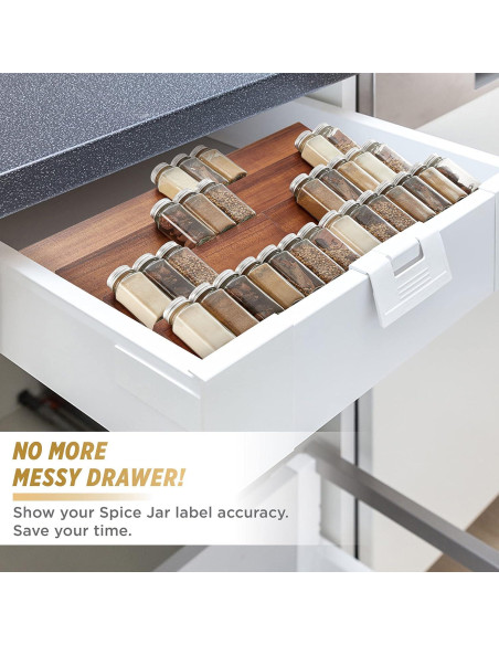 Organizador de Especias de Madera de Acacia Tinamo - 4 Niveles para 64 Frascos Organizador de Especias de Madera de Acacia Tinamo - 4 Niveles para 64 Frascos