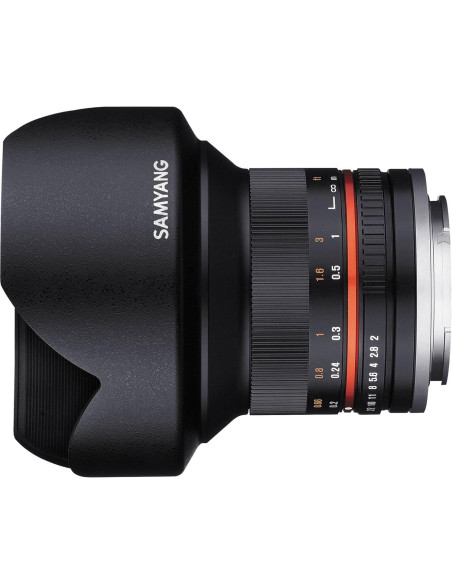 Lente Samyang 12mm F2.0 NCS CS Micro Cuatro Tercios - Negro Lente Samyang 12mm F2.0 NCS CS Micro Cuatro Tercios - Negro