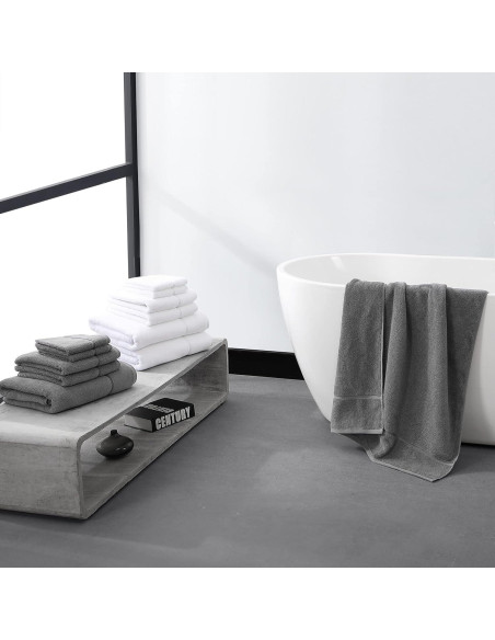 Set de Toallas de Baño Vera Wang 100% Algodón 6 Piezas Gris Set de Toallas de Baño Vera Wang 100% Algodón 6 Piezas Gris