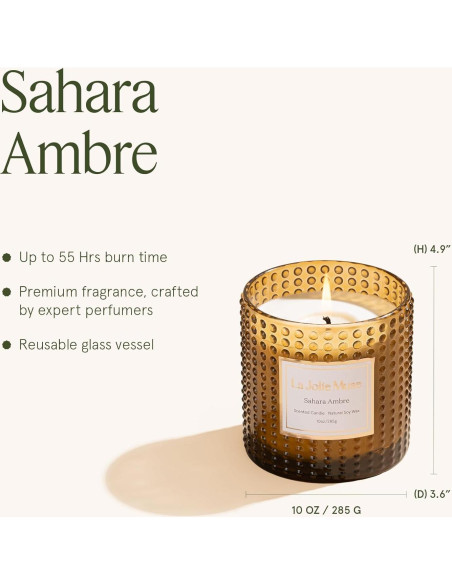 Vela de Soja LA JOLIE MUSE Ámbar del Sahara 10 oz Vela de Soja LA JOLIE MUSE Ámbar del Sahara 10 oz