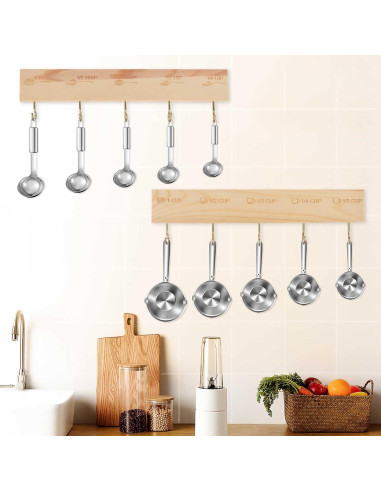 Soporte de Tazas y Cucharas de Medición SoeKoa de Bambú 32x6.9 cm