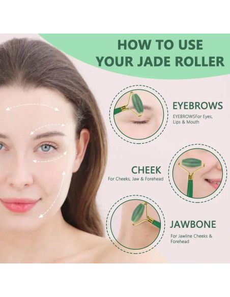 Gua Sha y Rodillo de Jade Depsoul - Herramientas Faciales Gua Sha y Rodillo de Jade Depsoul - Herramientas Faciales