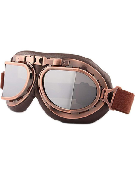Gafas de Moto Vintage Peicees Cobre Lentes Plata Gafas de Moto Vintage Peicees Cobre Lentes Plata