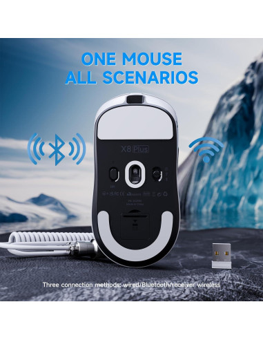 Ratón Gaming Inalámbrico ATTACK SHARK X8Plus 55g 40K DPI