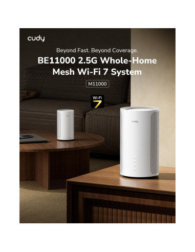 Cudy M11000 Sistema de Malla WiFi 7 Tri-Banda 11Gbps