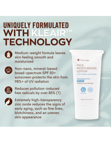 Hidratante Facial Solar Mineral Hanalei SPF 50 - 82 g