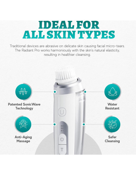 Cepillo Facial Eléctrico Utilyze Radiant Pro - Limpieza Sónica y Masaje Cepillo Facial Eléctrico Utilyze Radiant Pro - Limpieza Sónica y Masaje
