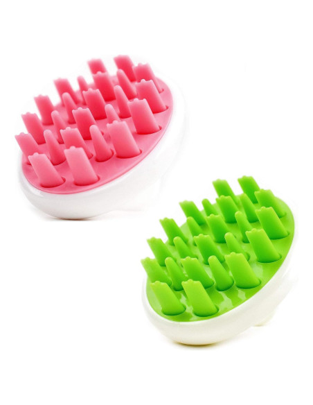 Masajeador de Cuero Cabelludo Zyllion ZMA-12 Rosa y Verde Masajeador de Cuero Cabelludo Zyllion ZMA-12 Rosa y Verde