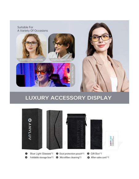 Gafas de Bloqueo de Luz Azul ANYLUV AN217-EP para Hombres y Mujeres Gafas de Bloqueo de Luz Azul ANYLUV AN217-EP para Hombres y Mujeres