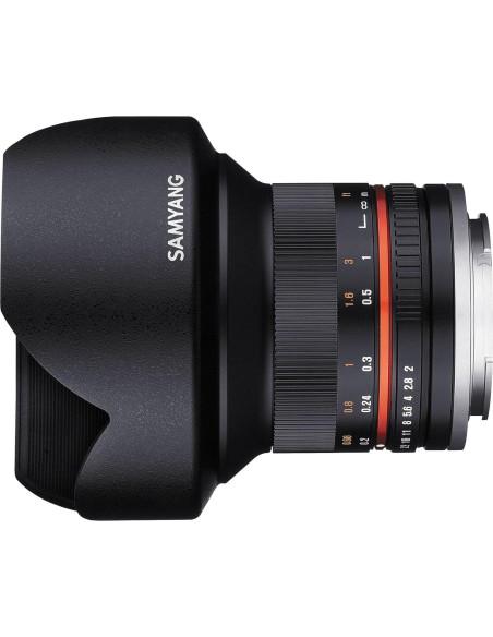 Lente Samyang 12mm F2.0 NCS CS Micro Cuatro Tercios - Negro Lente Samyang 12mm F2.0 NCS CS Micro Cuatro Tercios - Negro