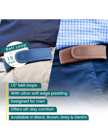 Cinturón Elástico Sin Hebilla BeltBro Pro para Hombres - Acolchado Suave