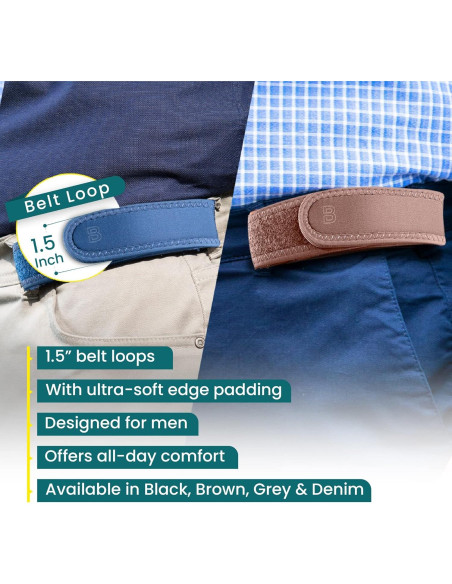 Cinturón Elástico Sin Hebilla BeltBro Pro para Hombres - Acolchado Suave Cinturón Elástico Sin Hebilla BeltBro Pro para Hombres - Acolchado Suave