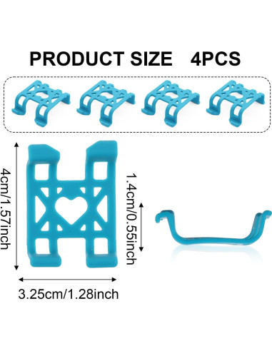 4 Clips de Goma Quilax para Localizador GPS Tractive - Azul