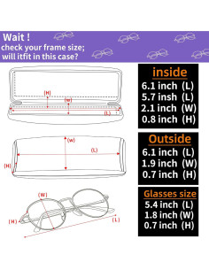 Funda Dura de Cuero PU bvya para Gafas de Lectura 2