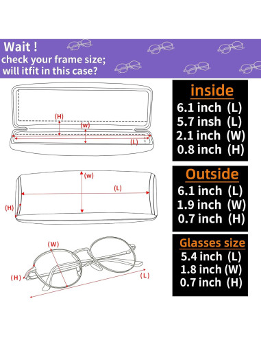 Funda Dura de Cuero PU bvya para Gafas de Lectura