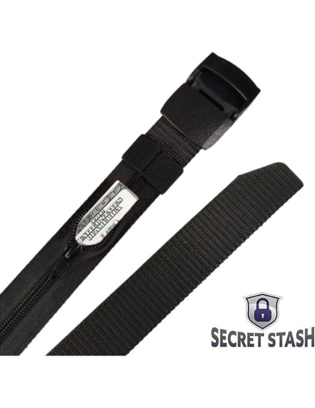 Cinturón de Dinero de Seguridad Secret Stash Mediano Negro Cinturón de Dinero de Seguridad Secret Stash Mediano Negro