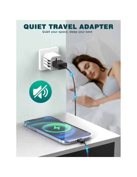 Adaptador de Viaje Universal TECSIX 2500W para 200+ Países Adaptador de Viaje Universal TECSIX 2500W para 200+ Países