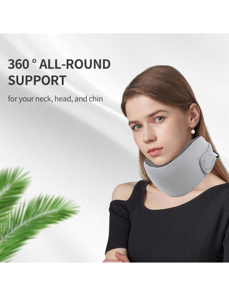 Almohada de Cuello JAKESKEJI para Viajes, Soporte 360, Gris Almohada de Cuello JAKESKEJI para Viajes, Soporte 360, Gris