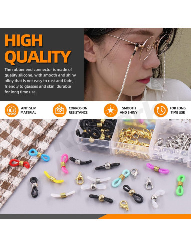 Kit 330 Piezas Conectores de Silicona para Gafas Rustark