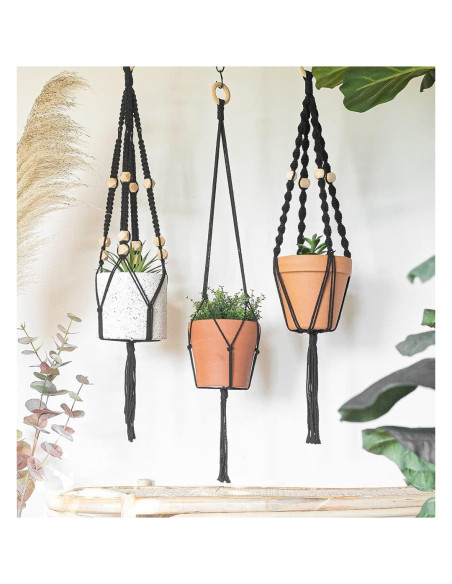 Kit de Macramé Aesthetic Creative - 3 Soportes de Plantas - 99m Cuerda Algodón 3mm Kit de Macramé Aesthetic Creative - 3 Soportes de Plantas - 99m Cuerda Algodón 3mm