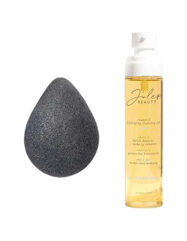 Esponja de Carbón Konjac + Aceite Limpiador Julep 59g