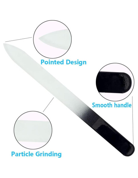 Paquete de 3 limas de vidrio Longluosi con estuche portátil Paquete de 3 limas de vidrio Longluosi con estuche portátil