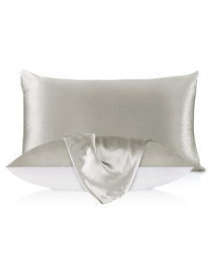 Funda de Almohada de Seda LILYSILK Estándar 66x51 cm Gris Plateado