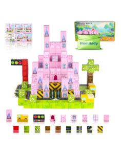 Bloques Magnéticos 96 PCS JOYZOOM Castillo Rosa Juguetes STEM