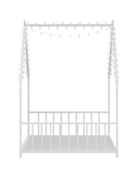 Cama de Piso Twin Zyerch con Luz LED y Techo para Niños Cama de Piso Twin Zyerch con Luz LED y Techo para Niños