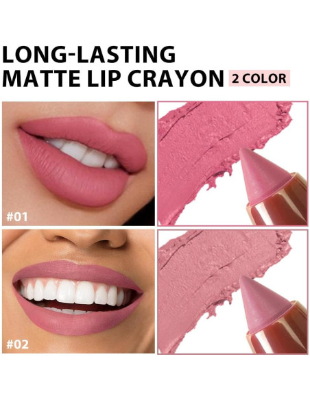 Set de Lápices Labiales Mate BINGBRUSH - 12 Colores, Impermeable