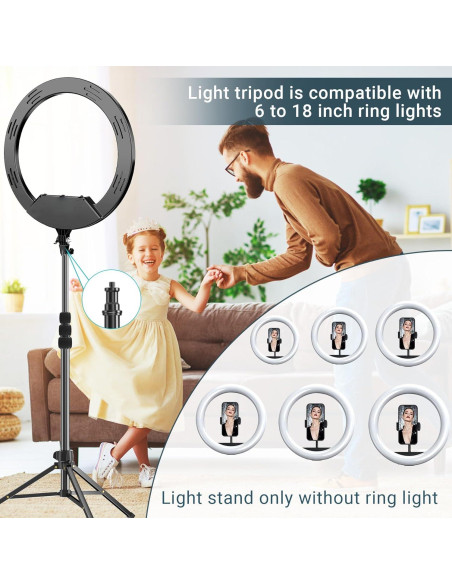 Trípode Ligero LenTok para Luz de Anillo 1.75m Ajustable Trípode Ligero LenTok para Luz de Anillo 1.75m Ajustable