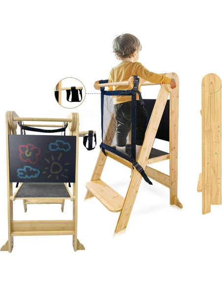Torre Plegable para Niños SK Designs - Aprendizaje Seguro en Cocina Torre Plegable para Niños SK Designs - Aprendizaje Seguro en Cocina
